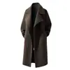 2026 Outono/Inverno Transfronteiriço Novo Casaco Masculino de Caimento Solto com Gola Reversível e Zíper Diagonal, Cardigan Jaqueta Casual de Tamanho Grande de Comprimento Médio