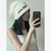 Gorros e Chapéus de Tricô Que Podem Ser Usados no Verão, Chapéus Oversized Que Fazem a Cabeça Parecer Menor, Chapéus Finos com Letras