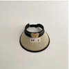 Sombrero de Paja con Visera Solar con Forma de Oso para Niños de Verano, Protección Solar, Visera Unisex para Bebé, Sombrero Plegable para Exteriores, Ala Ancha, Estilo Delgado