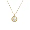 Cadena Elegante para Clavícula con Baño de Oro Real y Circonita para Mujer, Diseño de Nicho, Collar Vintage Francés Barroco de Perlas de Agua Dulce