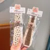 Pinza de tela suave color café para flequillo de niños con lazo de encaje, Diadema mágica para niñas, Accesorio para peinar el cabello de bebé