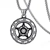 Acero inoxidable fundido retro clásico de un solo lado India Tailandia estatua de seis dientes colgante de collar hip hop para hombre joyería