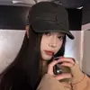 Boina Negra Retro de Mezclilla Estilo Coreano para Mujer, Lavada y Versátil, Gorra de Pico de Nicho, Circunferencia de Cabeza Grande, Sombrero Adelgazante, Moderno