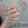 Joias para unhas zircônia de alta qualidade diamante borda guia diamante plano mini 1.5*3 flash explosivo unha decoração diy atacado