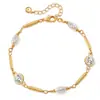 Pulseira Geométrica Estrela Borboleta Zircônia Popular Transfronteiriça para Mulheres Ouro 18K Não Desbota Luxo Acessível Titânio de Alta Qualidade Joias