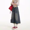 Jeans Rotos Retro Americanos para Mujer, Nuevo Estilo Veraniego, de Cintura Alta, Adelgazantes, Pierna Recta, Pierna Ancha, Pantalones Cropped Casuales Sueltos