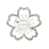 Nova Forma de Flor Dupla Fileira Pequeno Strass Grande Gota d'Água Cristal Pingente Broche Fivela de Strass Ornamento Pendente Acessórios para Joias DIY