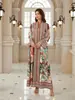 Bx08 Estilo Étnico Transfronteiriço Decote V Estampado Vestido Longo Soltinho Jalabiya Roupa Feminina Venda Quente em Comércio Exterior