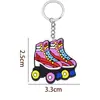 Patines Rosas Barbie Accesorios Transfronterizos Llavero de Dibujos Animados Llavero de Goma Blanda de PVC Colgante para Bolso Pequeño Regalo
