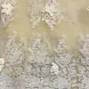 Tecido para Vestido Jiaxin Têxtil Primavera e Verão Novo Malha Transparente Corrente de Contas Bordado 4m Posicionamento Recesso Flor Lantejoula Bordada