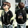 Camiseta de manga larga de punto gofre para niños, nuevo estilo primavera y otoño 2026, suéter para bebé, camiseta de dos en uno de moda para niños mayores