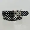 Cinturón para Hombre Estilo Europeo y Americano con Diseño Único de Remache de Calavera Linda, Versátil para Hip-Hop Callejero, Cinturón Gótico para Mujer