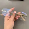 Gafas de Moda Retro Negocios Versátiles Unisex Sin Marco Perforadas Patas Gruesas para Graduación y Sin Graduación