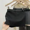 Falda de traje gris para primavera y verano para mujer, falda bodycon sexy, falda de cintura alta que adelgaza línea A para mujeres petite