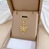 [Aço titânio] Colar de diamantes borboleta elfo luz luxo elegante lindo feminino Net vermelho all-match clavícula corrente titânio aço