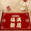 Alfombrillas para Puerta de Entrada Estilo Chino para el Hogar, Antideslizantes, Alfombrillas de Barro de Diatomeas Absorbentes de Agua, Alfombrillas Resistentes al Desgaste para Puerta de Entrada, Alfombrillas Rojas Festivas