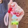 Chaveiro de Cachorro com Sino Colorido Gradiente Galvanizado Pingente de Boneca Chaveiro de Casal Pendente de Bolsa Pequenos Presentes