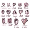 Accesorios mixtos para uñas cristal de vidrio con forma de diamante de cristal rosa de fondo puntiagudo mariposa gota de agua hacha diamante amor decoración de uñas de diamante