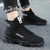 Botas Martin para hombre, estilo británico, de caña alta, casual, para trabajar, zapatos de invierno con acolchado de algodón para hombre, zapatos de moda, zapatos de cuero, botas de nieve de moda