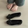 Zapatos de Cuero con Lazo de Verano para el Trabajo, Zapatos Individuales de Punta Redonda y Boca Baja para Mujer, Zapatos de Moda Estilo Hada con Tacón de Cuña de Charol y Suela Blanda