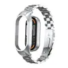 Adecuado para Correa Xiaomi Mi Band 10, Pulsera de Acero Inoxidable Sólido de Tres Eslabones, Universal para Correa Metálica Xiaomi Mi Band 9/8