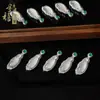 Colgante de Hielo Jade de Alta Calidad al por Mayor con Calcedonia Blanca y Diseño de Flor de Magnolia, Nuevo Estilo Chino Colgante de Collar para Regalo de Mujer