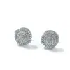 Pendientes de botón redondos de moissanita de plata S925, moda retro hip-hop lindos, temperamento, personalizados y simples, pendientes hip-hop unisex al por mayor