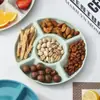 Plato de Frutas con Cinco Compartimentos, Sala de Estar Estilo Nórdico, Plato de Dulces Multicompartimento, Plato de Condimentos, Plato de Frutas Secas, Entrega al por Mayor de Platos de Frutas