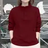 Moda Inverno Nova Casaco de Moletom Casual Versátil Soltinho Emagrecedor Simples Gola Meia-Alta com Três Botões à Prova de Vento Forrado com Lã para Mulheres