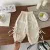 Pantalones de Verano de Comercio Exterior para Niñas Pantalones Largos con Lazo para Bebés y Niños Pantalones Linterna para Niñas Pequeñas Casual Suelto para Niños Repelente de Mosquitos