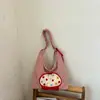 Bolsa de Lona a Cuadros Estilo Japonés Dibujos Animados Bolso de Hombro Único para Viajes Diario Mujer Bolso de Hombro Único Moderno para Estudiantes Universitarios Bolsa de Tote Linda para Almacenamiento