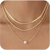 Collar de Cobre Multicapa Transfronterizo para Mujer, Galvanizado, Moderno, Estilo Minimalista, Cadena para Clavícula de Moda y Versátil