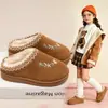 Diadema de Felpa para Niños Pantuflas de Algodón 2026 Invierno Unisex Niños Cálidos Antideslizantes Suela Gruesa Zapatos Peludos Slip-on Cálidos