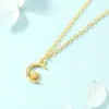 Collar de Sol y Luna Inspirado en el Diseño para Mujer, Cadena Corta para Clavícula, Estilo Simple y Fresco, Versión Coreana Única, Cadena de Cuello de Moda de Celebridad de Internet