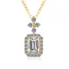 Collar con Colgante de Moissanita Corte Esmeralda Forma de Botella de Perfume Cadena para Clavícula Ins Estilo Frío Sentido de Diseño de Nicho Plata de Ley 925