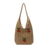 Bolsa de Mão Grande de Palha Tecida para Mulheres, Viagem de Primavera, Para o Trabalho, Bolsa de Palha Casual, Estilo Tendência Ins 2026, Bolsa de Ombro Grande