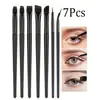 Pincel delineador con forma de cuchillo de 7/14 piezas, pincel para cejas angulado de cabeza plana, pincel de maquillaje con cabeza angulada, cerdas ultrafinas para aplicación de belleza