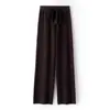 Pantalones Casuales de Pierna Ancha Rectos Gruesos de Cintura Alta para Otoño e Invierno Tejido Holgado Lana Cachemir Estilo Popular