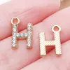 Kc Ponto Dourado Diamante 26 Letras Inglesas Liga de Zinco Pingente DIY Brincos Artesanais Pulseira Colar Acessórios de Joia