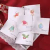 Tarjeta de Felicitación Navideña Sencilla en Acuarela, Mensaje de Cumpleaños Estilo Ins, Bendición, Agradecimiento, Tarjeta Pequeña en Blanco para DIY con Sobre