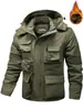 Nueva Llegada para Hombre Chaqueta Cortavientos Exterior Primavera y Otoño Talla Grande Holgada Casual Multibolsillos Chaqueta de Trabajo