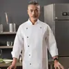 Ropa de Trabajo de Chef para Hombre de Manga Larga Transpirable de Chef Hotel de Gama Alta Ropa de Trabajo de Chef de Gama Alta Cocina Botón Dorado Ropa de Cocina