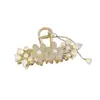 Pin de Flor Retro con Perlas y Pedrería con Borla Estilo Lirio del Valle Pin para el Cabello Clip Tiburón de Cabello de Lujo Ligero Accesorios para el Cabello Venta al por Mayor