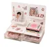 Caja de almacenamiento con panel perforado para fan girl con cajones transparentes para tarjetas pequeñas y pines, organizador de escritorio para dormitorio y caja de exhibición