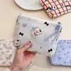 Bolsa de monedas con estampado de dibujos animados lindos, Bolsa pequeña de algodón puro, para labial, auriculares, artículos pequeños, Envío directo