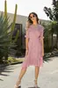 Amazon Ropa Europea y Americana Vestido de Playa Pequeño Floral Verano 2024 Popular con Cordones Manga Corta Casual de Gasa