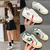 2025 Primavera e Verão Novo Tênis Casual de Sola Grossa Feminino Cano Baixo Respirável Sapatos de Lona Tênis Combinando Cores Lisas Versátil Tendência