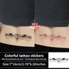 Adesivos de tatuagem termocrômicos que mudam de cor quando aquecidos, morcego, coração, laço, costas, cintura, virilha, adesivos de tatuagem temporária à prova d'água
