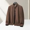 Jaqueta masculina transfronteiriça estilo primavera/outono 2026, gola alta, versão com zíper, casaco casual de luxo jovem e moderno estilo americano