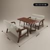 Conjunto de Mesa y Sillas de Madera Maciza para Cafetería de Moda, Sofá Cómodo Estilo Japonés, Cabina de Alto Nivel de Fábrica para Taberna, Bar, Tienda de Té de Leche